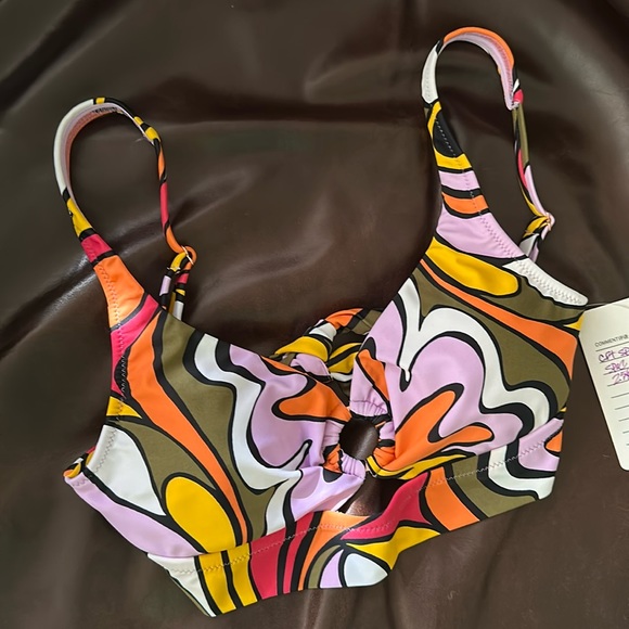 Bar III Other - NWT Bar III Retro Colorful Bikini Top